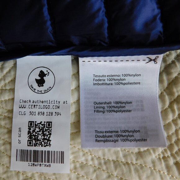 NWT Save The Duck Iris NLA Carly style navy Plumtech vegan down puffer jacket M - Picture 11 of 16